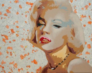 Marilyn Monroe. Kombinirana tehnika, 40 x 50 cm, 2010